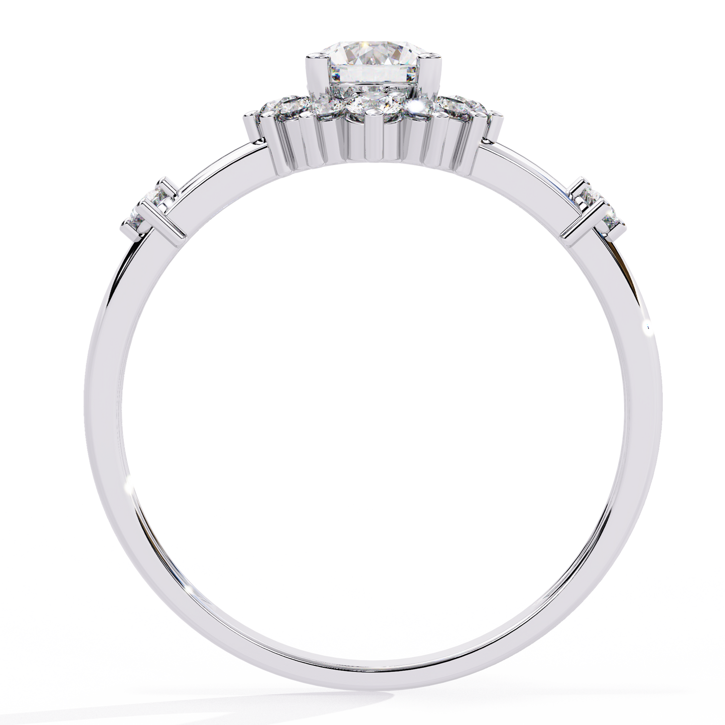 The Vintage Aurora Halo: (0.55 CTW) Round-Cut Diamond Ring In Solid Gold