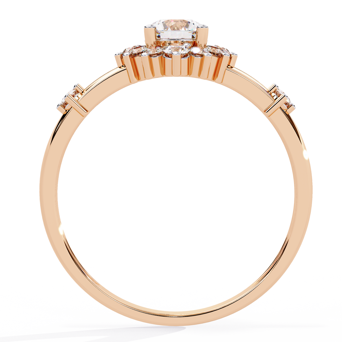 The Vintage Aurora Halo: (0.55 CTW) Round-Cut Diamond Ring In Solid Gold