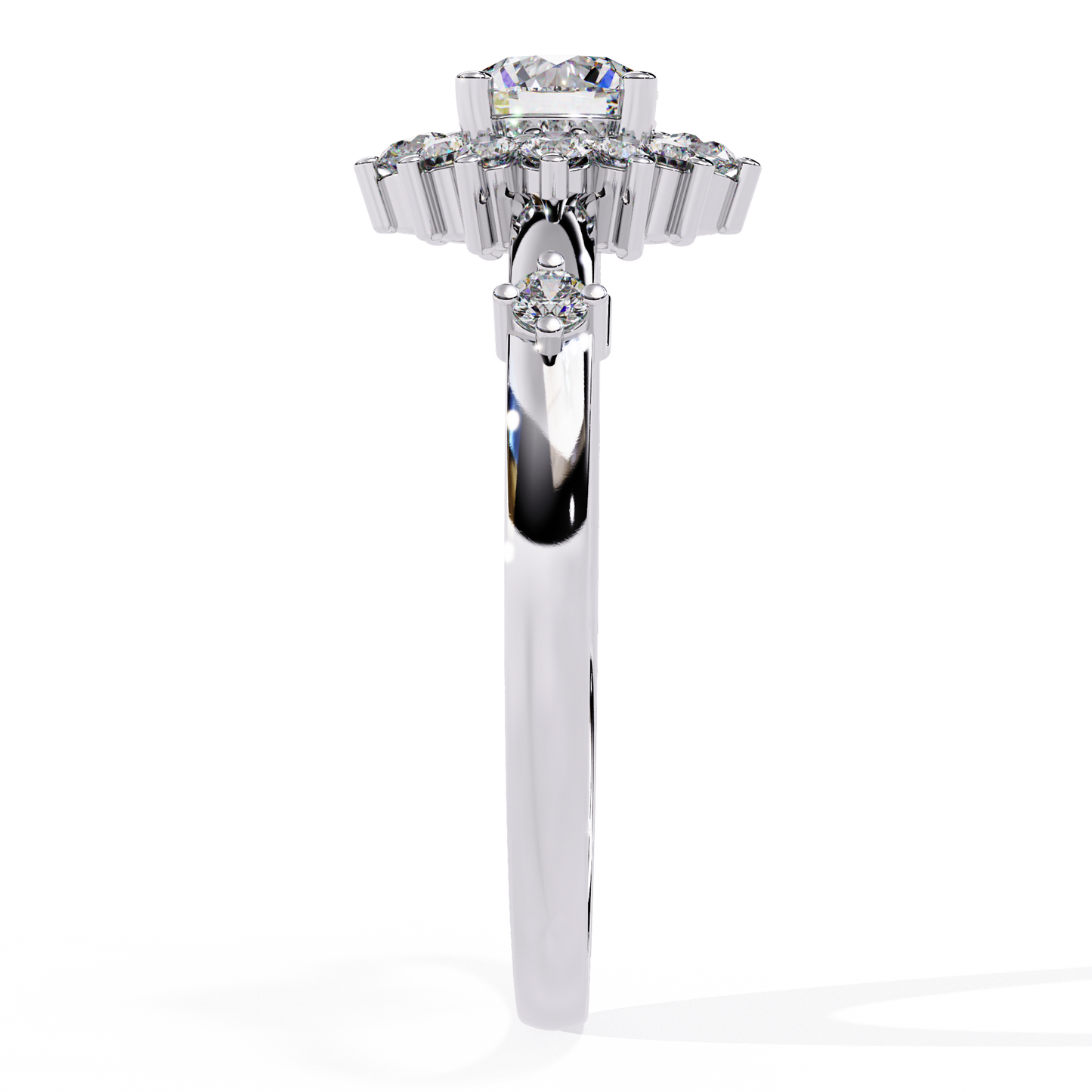The Vintage Aurora Halo: (0.55 CTW) Round-Cut Diamond Ring In Solid Gold
