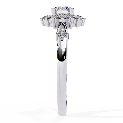 The Vintage Aurora Halo: (0.55 CTW) Round-Cut Diamond Ring In Solid Gold