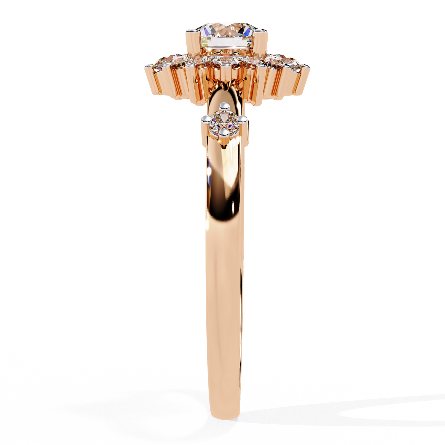 The Vintage Aurora Halo: (0.55 CTW) Round-Cut Diamond Ring In Solid Gold