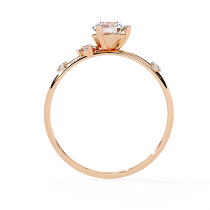 The Celestial Cluster: (0.56 CTW) Round-Cut Diamond Ring In Solid Gold