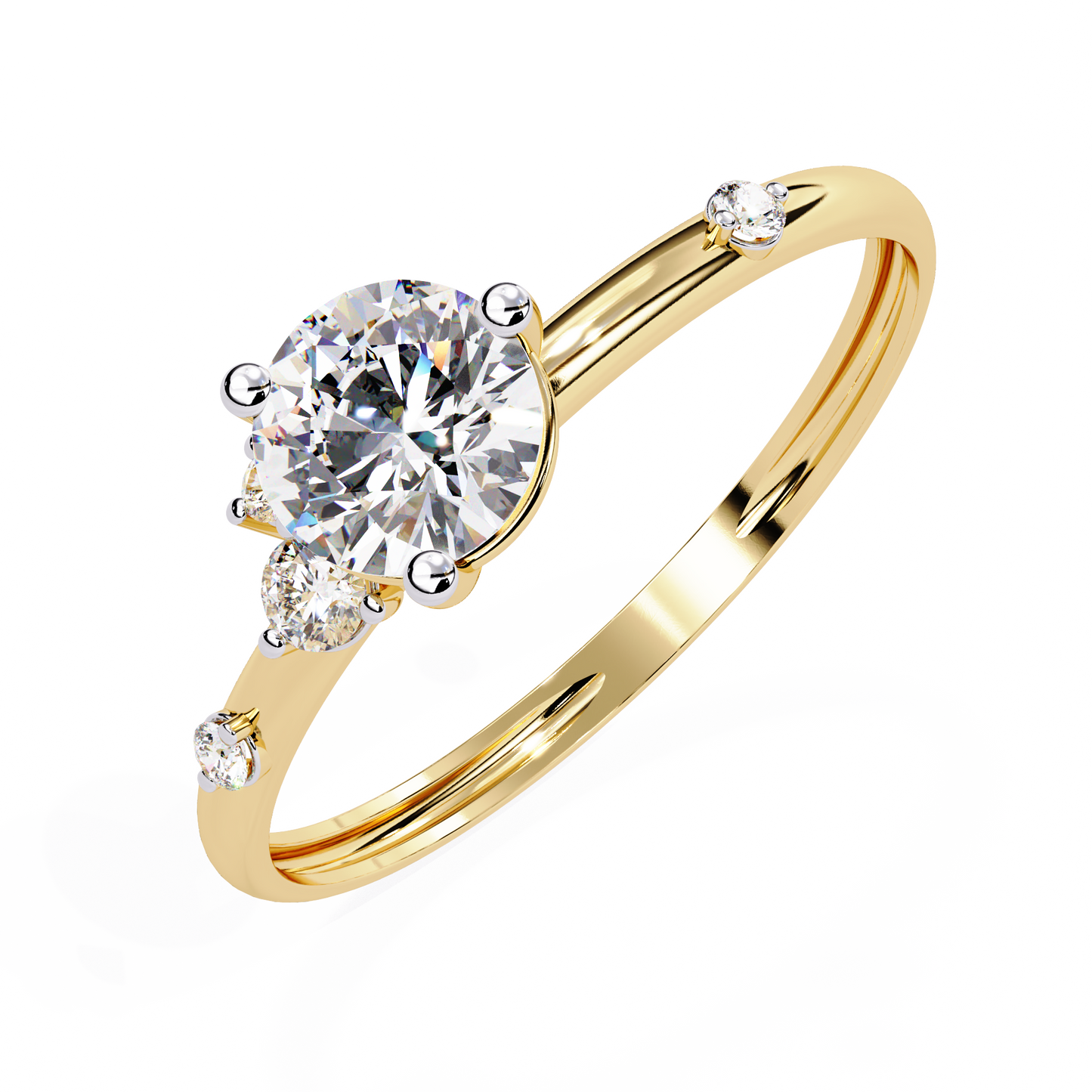 The Celestial Cluster: (0.56 CTW) Round-Cut Diamond Ring In Solid Gold