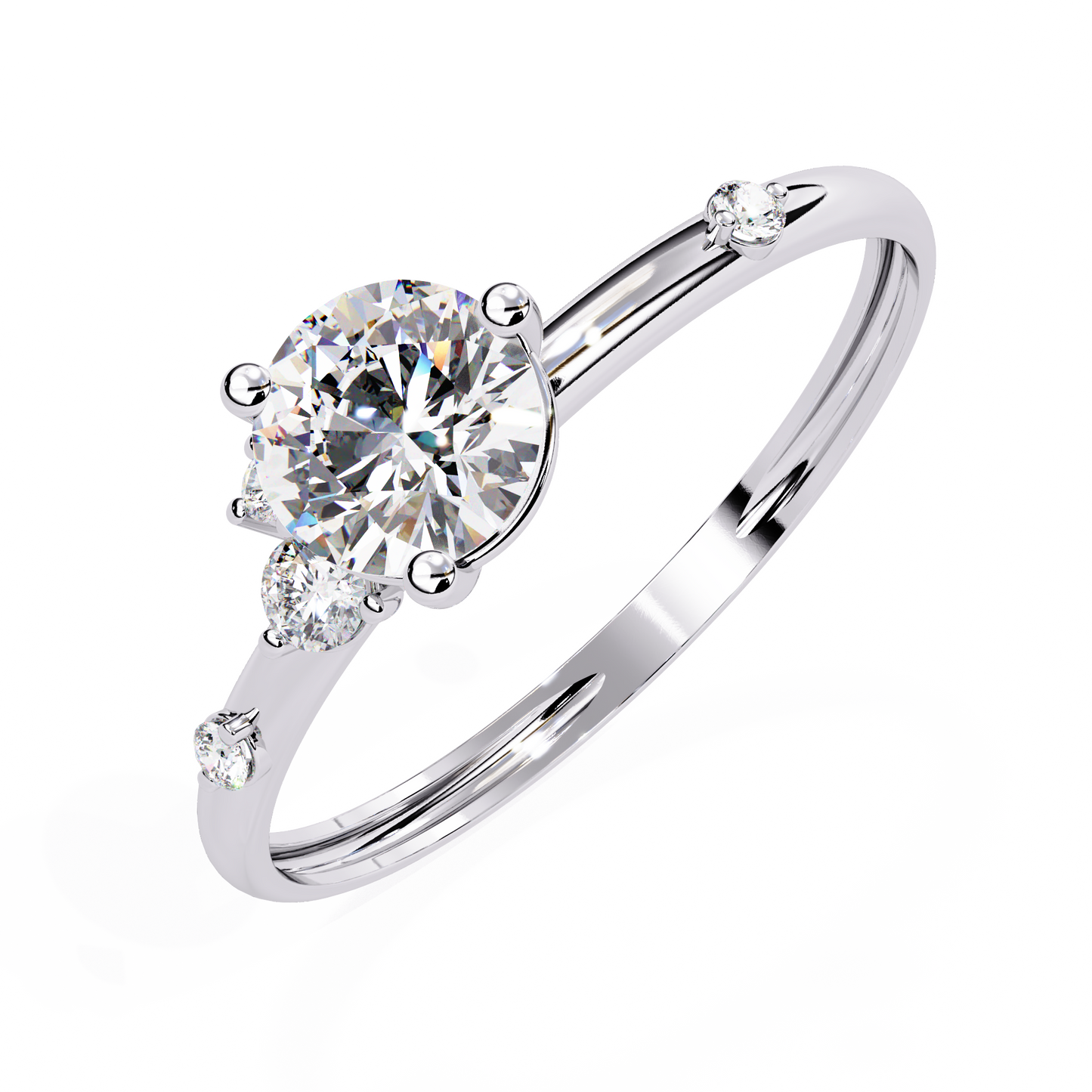 The Celestial Cluster: (0.56 CTW) Round-Cut Diamond Ring In Solid Gold