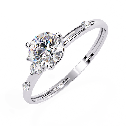 The Celestial Cluster: (0.56 CTW) Round-Cut Diamond Ring In Solid Gold