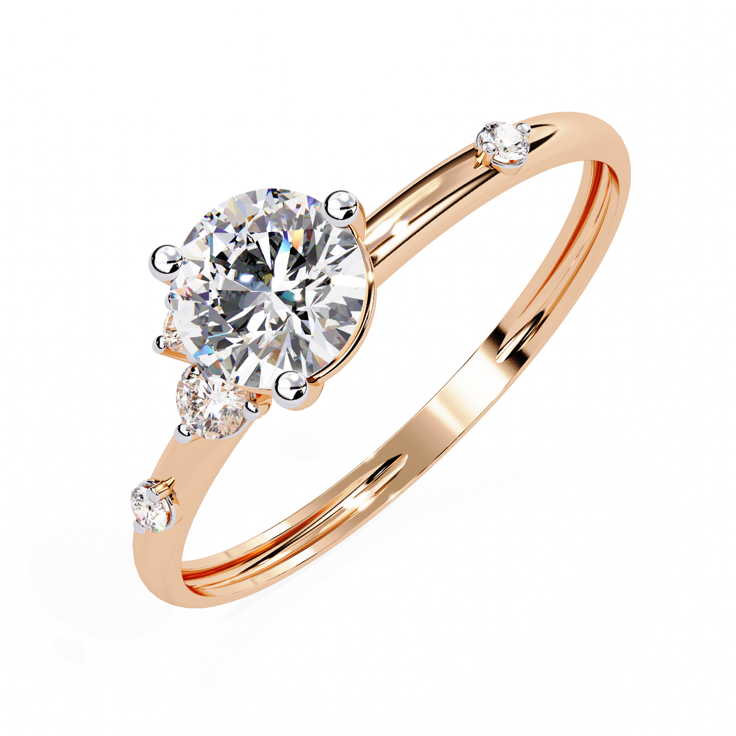 The Celestial Cluster: (0.56 CTW) Round-Cut Diamond Ring In Solid Gold