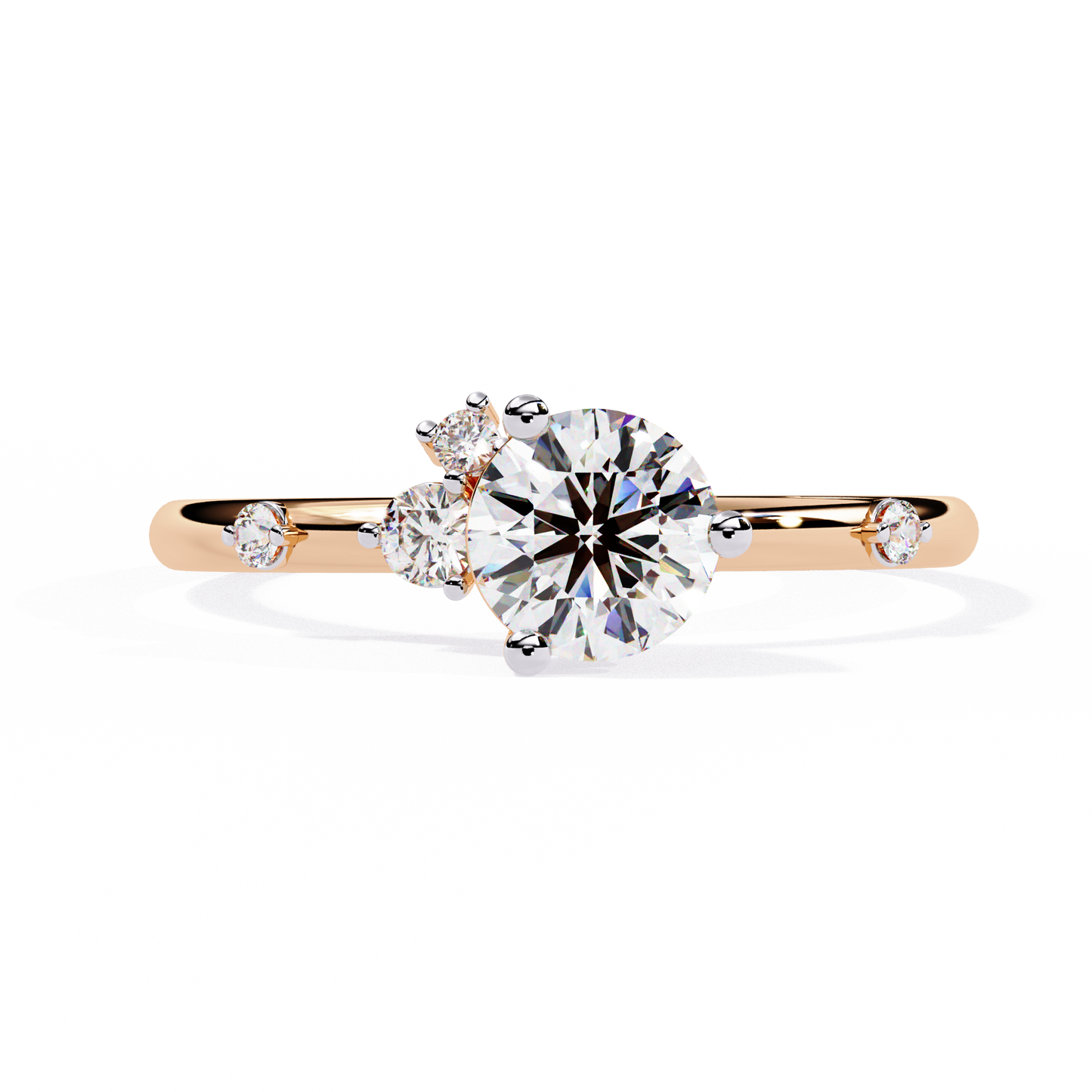 The Celestial Cluster: (0.56 CTW) Round-Cut Diamond Ring In Solid Gold