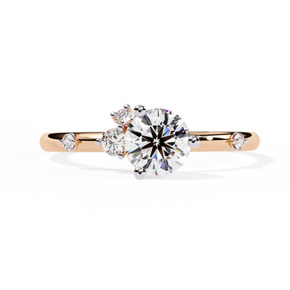 The Celestial Cluster: (0.56 CTW) Round-Cut Diamond Ring In Solid Gold