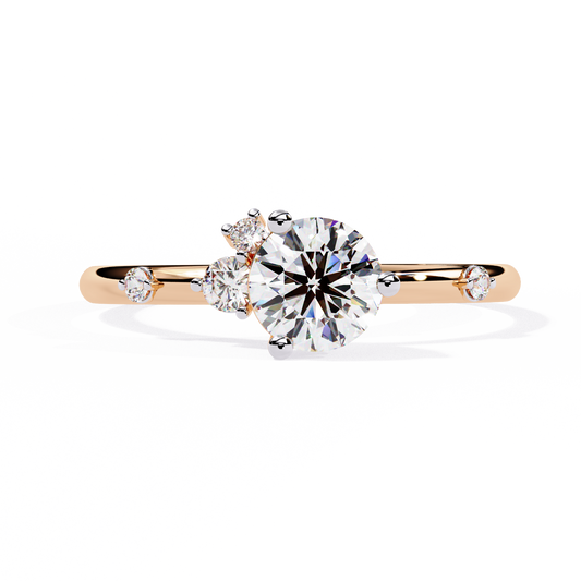 The Celestial Cluster: (0.56 CTW) Round-Cut Diamond Ring In Solid Gold