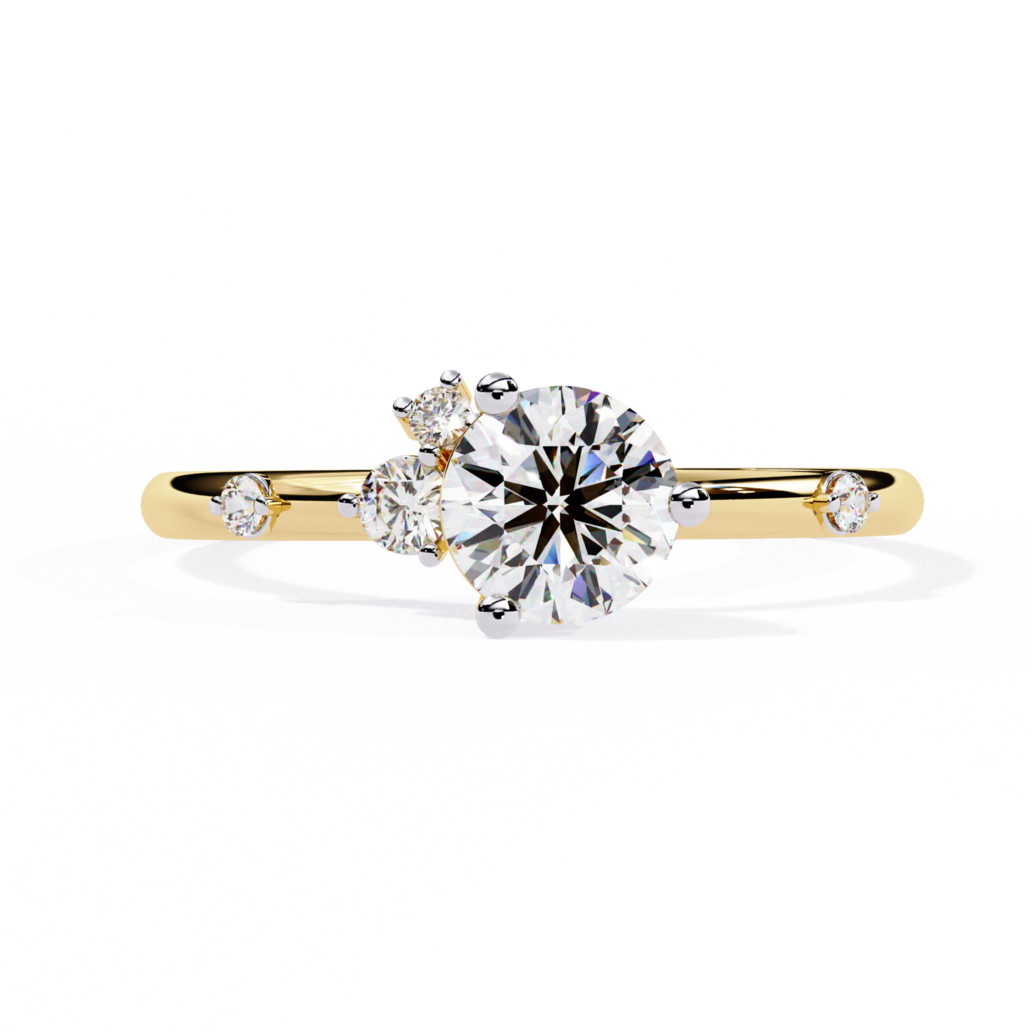 The Celestial Cluster: (0.56 CTW) Round-Cut Diamond Ring In Solid Gold