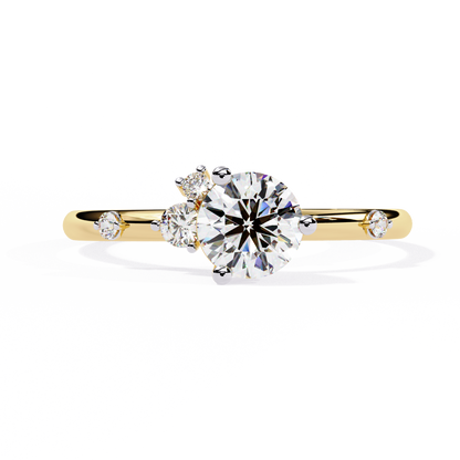 The Celestial Cluster: (0.56 CTW) Round-Cut Diamond Ring In Solid Gold