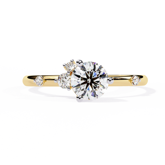 The Celestial Cluster: (0.56 CTW) Round-Cut Diamond Ring In Solid Gold