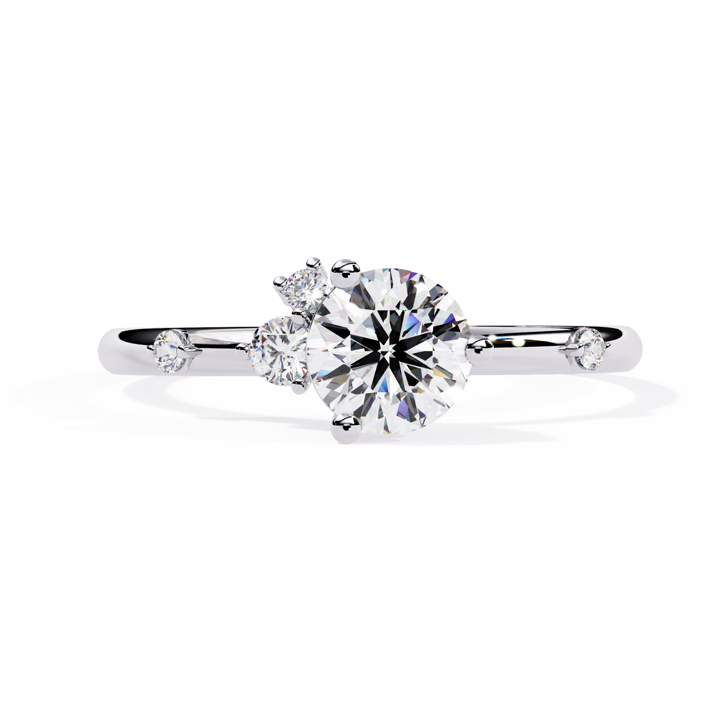 The Celestial Cluster: (0.56 CTW) Round-Cut Diamond Ring In Solid Gold