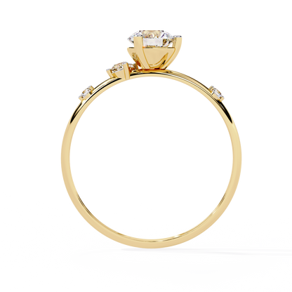 The Celestial Cluster: (0.56 CTW) Round-Cut Diamond Ring In Solid Gold
