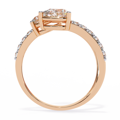 Open-Cuff Three-Stone Pear Diamond Ring In Gold - 1.34 Ct