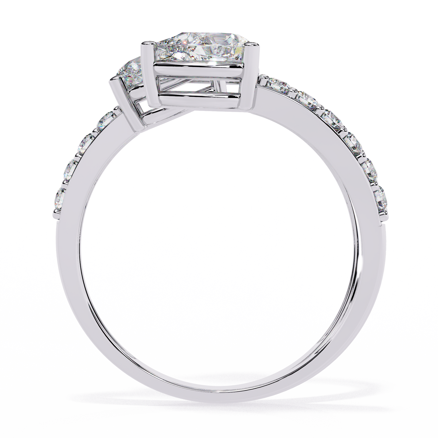 Open-Cuff Three-Stone Pear Diamond Ring In Gold - 1.34 Ct