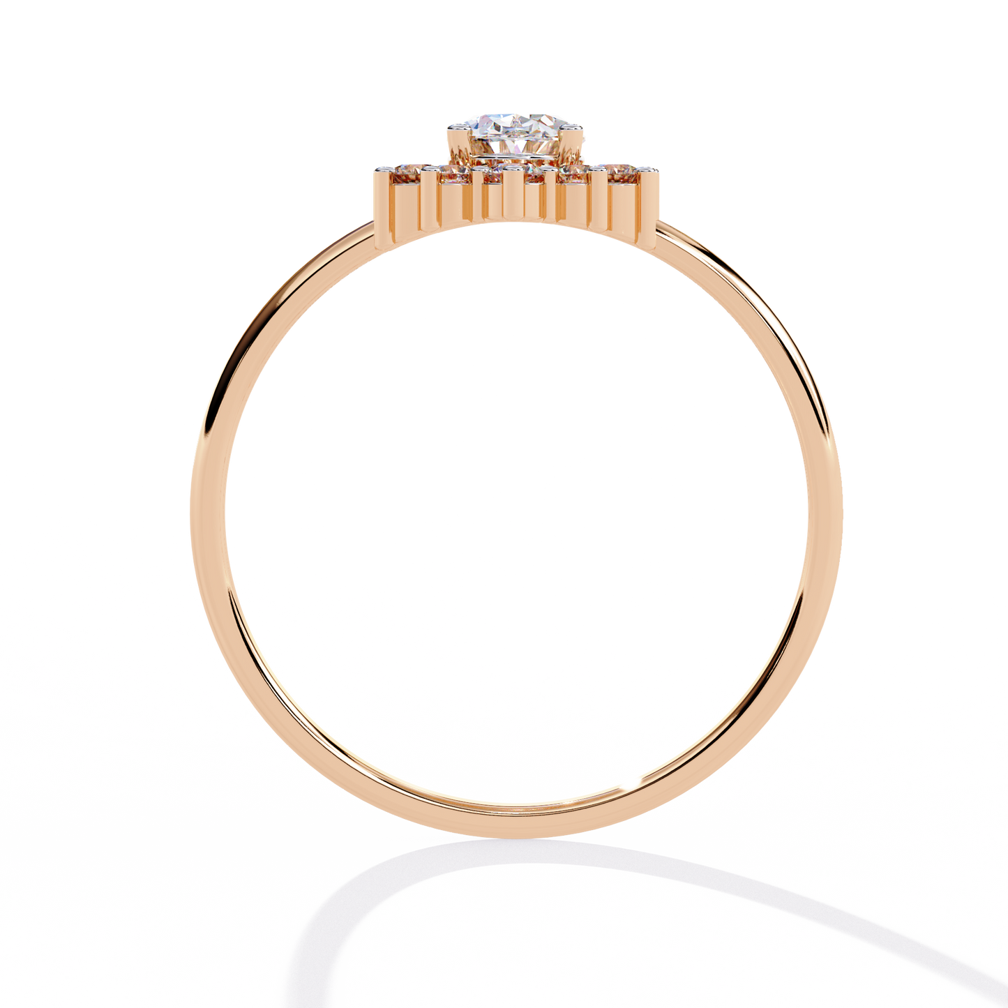 The Royal Cluster Oval Diamond Ring In Gold - 0.52 Ct