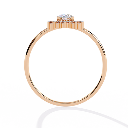 The Royal Cluster Oval Diamond Ring In Gold - 0.52 Ct