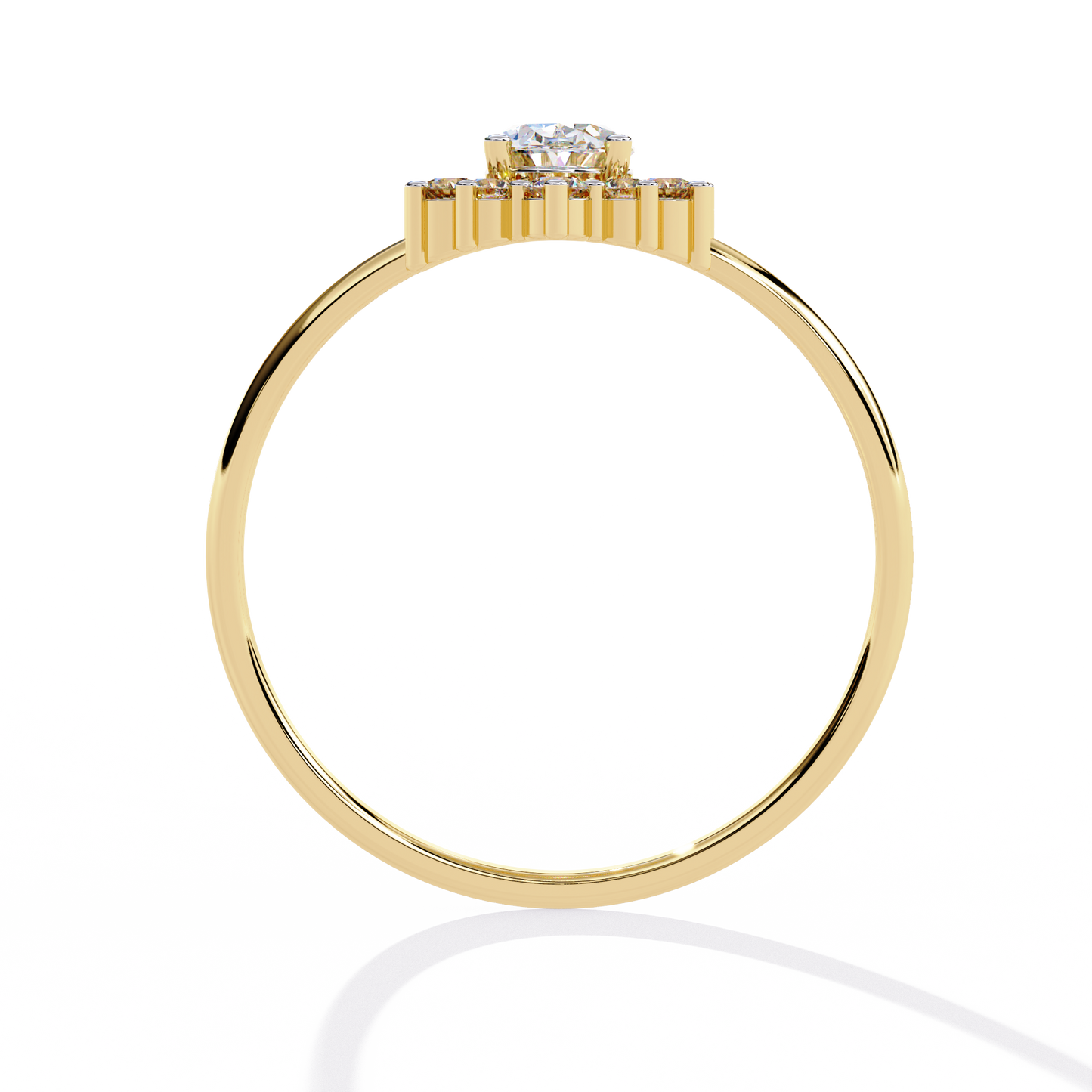 The Royal Cluster Oval Diamond Ring In Gold - 0.52 Ct