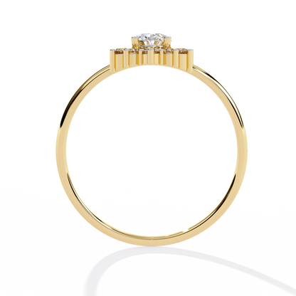 The Royal Cluster Oval Diamond Ring In Gold - 0.52 Ct