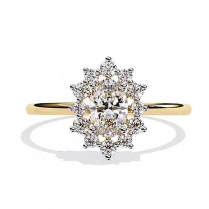 The Royal Cluster Oval Diamond Ring In Gold - 0.52 Ct