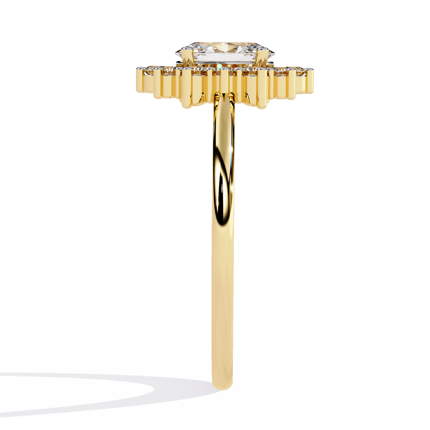 The Royal Cluster Oval Diamond Ring In Gold - 0.52 Ct