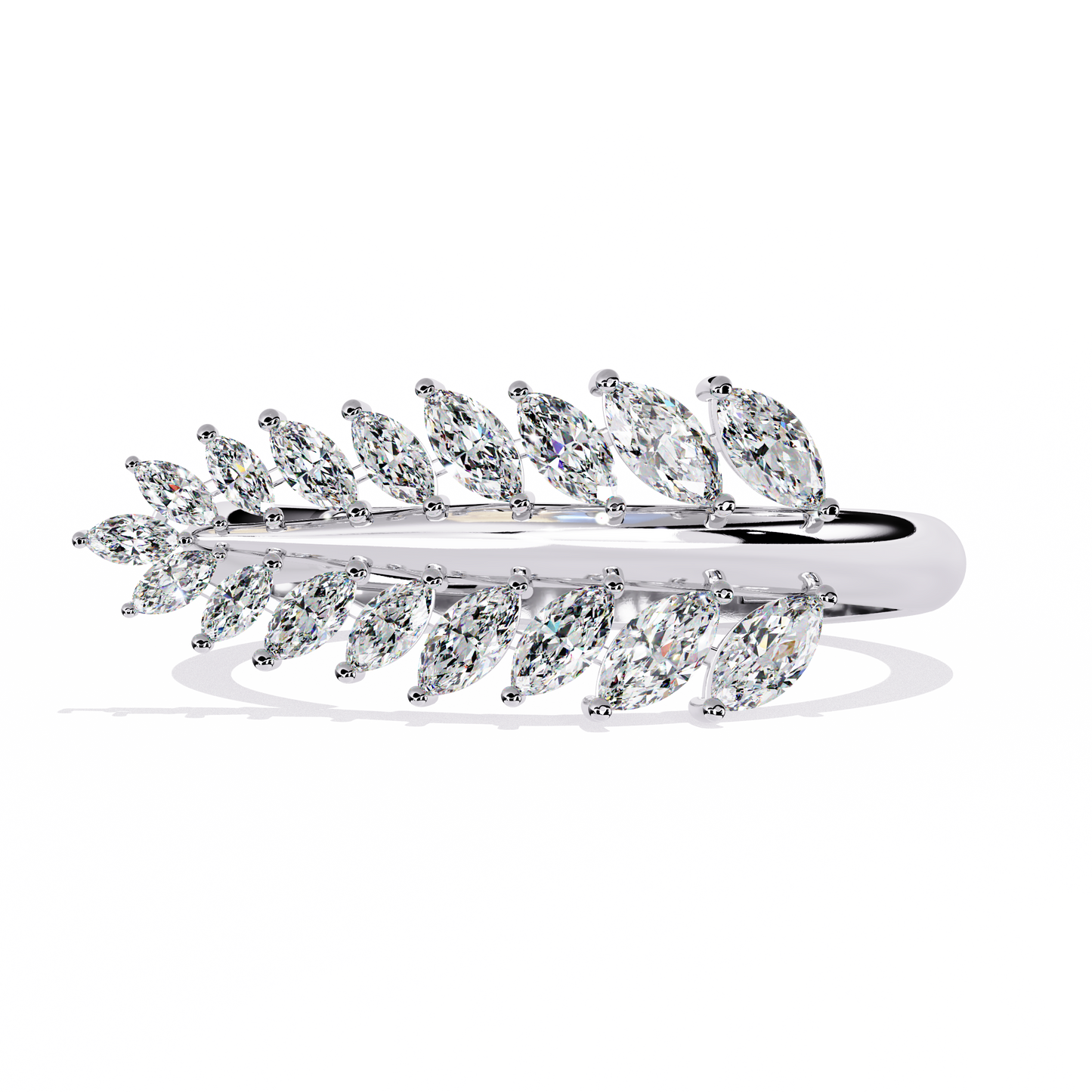 Marquise Diamond Leaf Vine Ring in Gold - 0.50 Ct Leaf Vine Motif