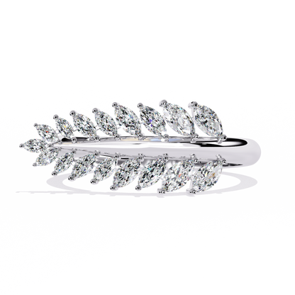 Marquise Diamond Leaf Vine Ring in Gold - 0.50 Ct Leaf Vine Motif