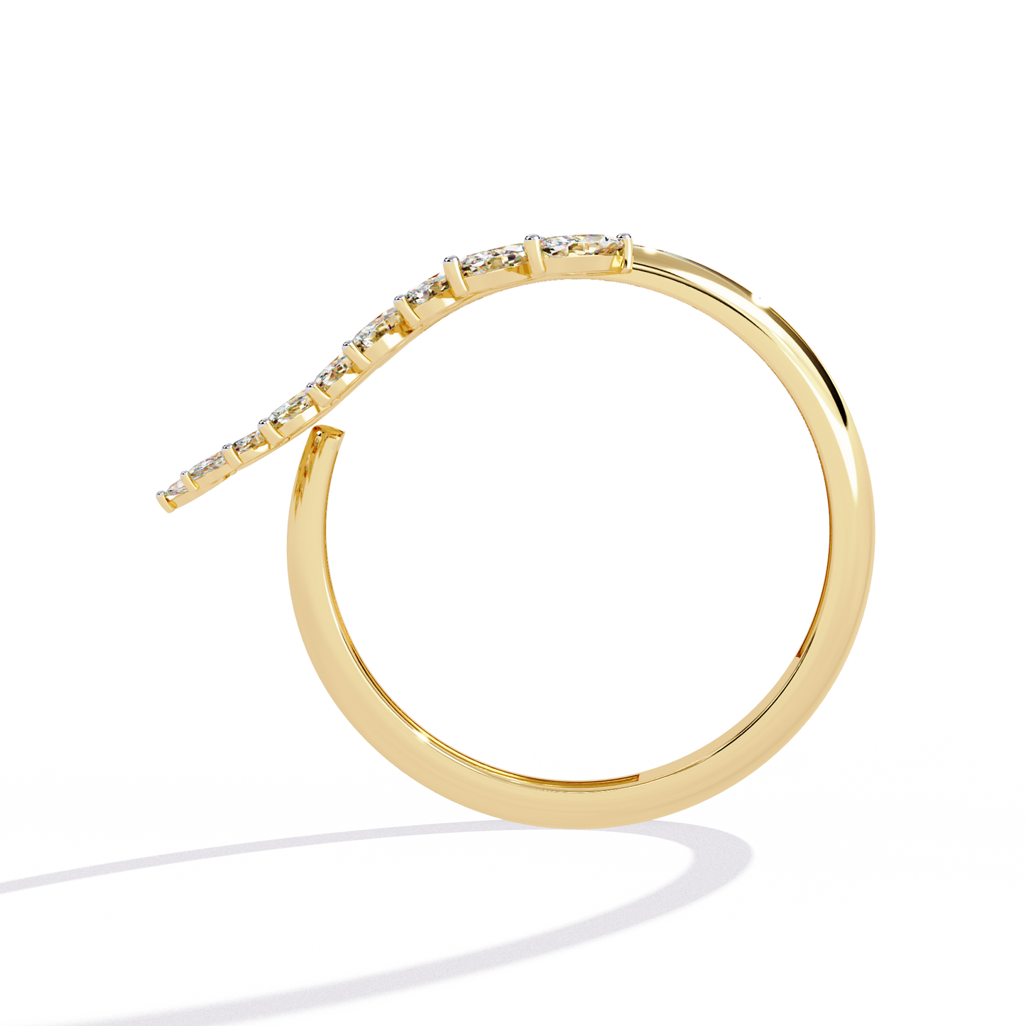 Marquise Diamond Leaf Vine Ring in Gold - 0.50 Ct Leaf Vine Motif