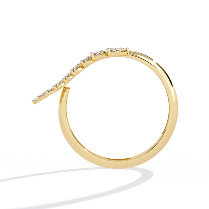 Marquise Diamond Leaf Vine Ring in Gold - 0.50 Ct Leaf Vine Motif
