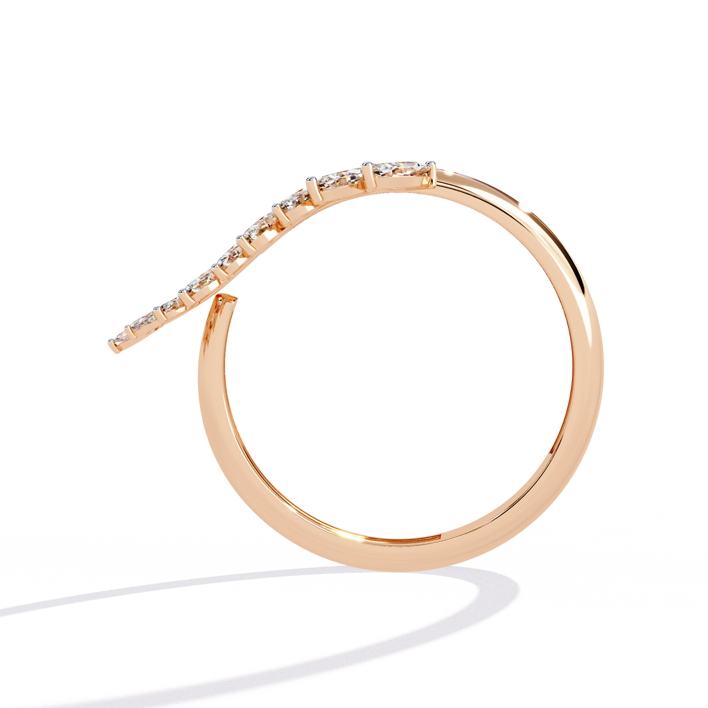 Marquise Diamond Leaf Vine Ring in Gold - 0.50 Ct Leaf Vine Motif