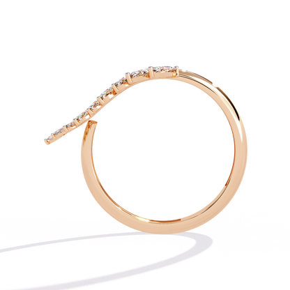 Marquise Diamond Leaf Vine Ring in Gold - 0.50 Ct Leaf Vine Motif