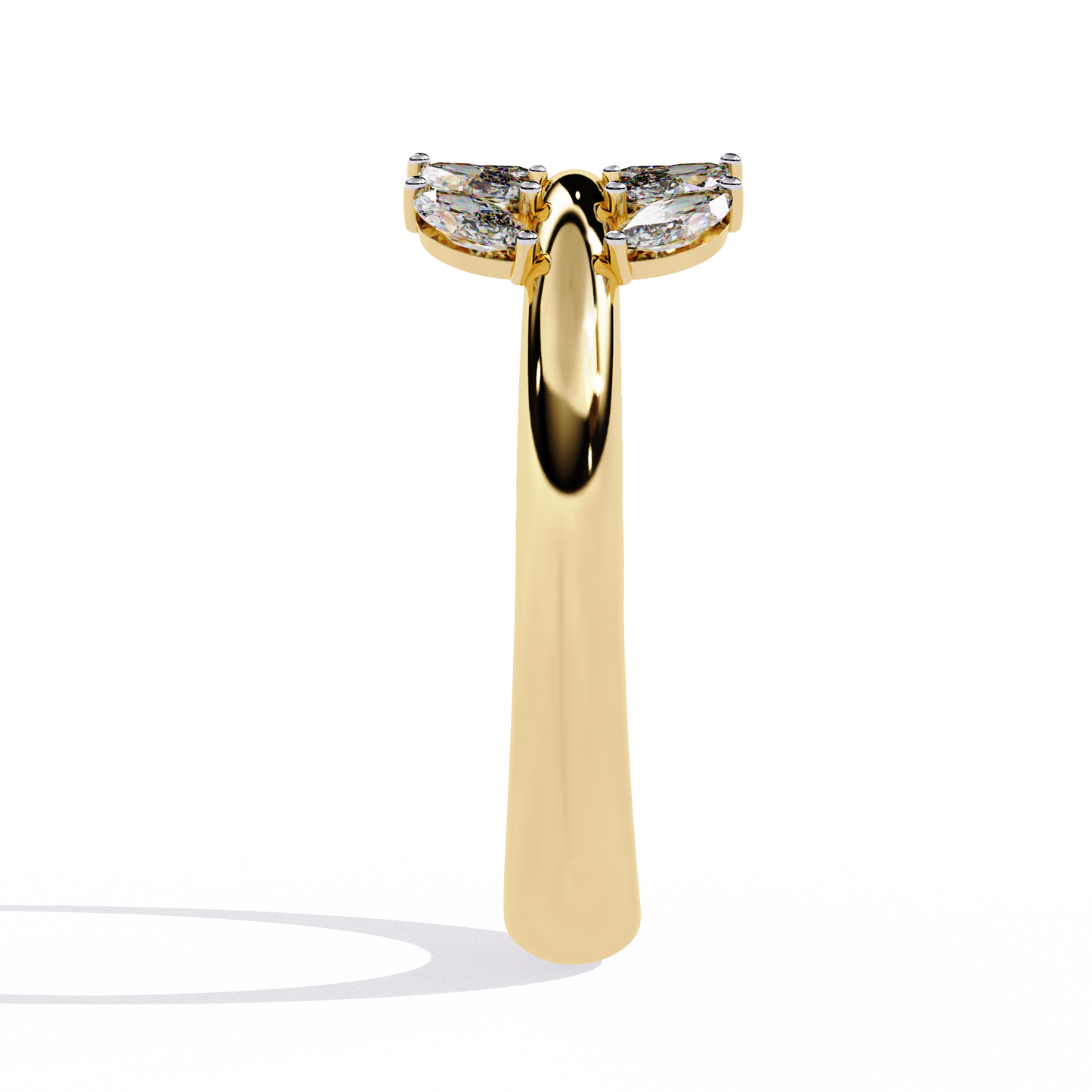Marquise Diamond Leaf Vine Ring in Gold - 0.50 Ct Leaf Vine Motif