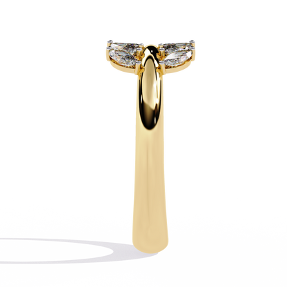 Marquise Diamond Leaf Vine Ring in Gold - 0.50 Ct Leaf Vine Motif
