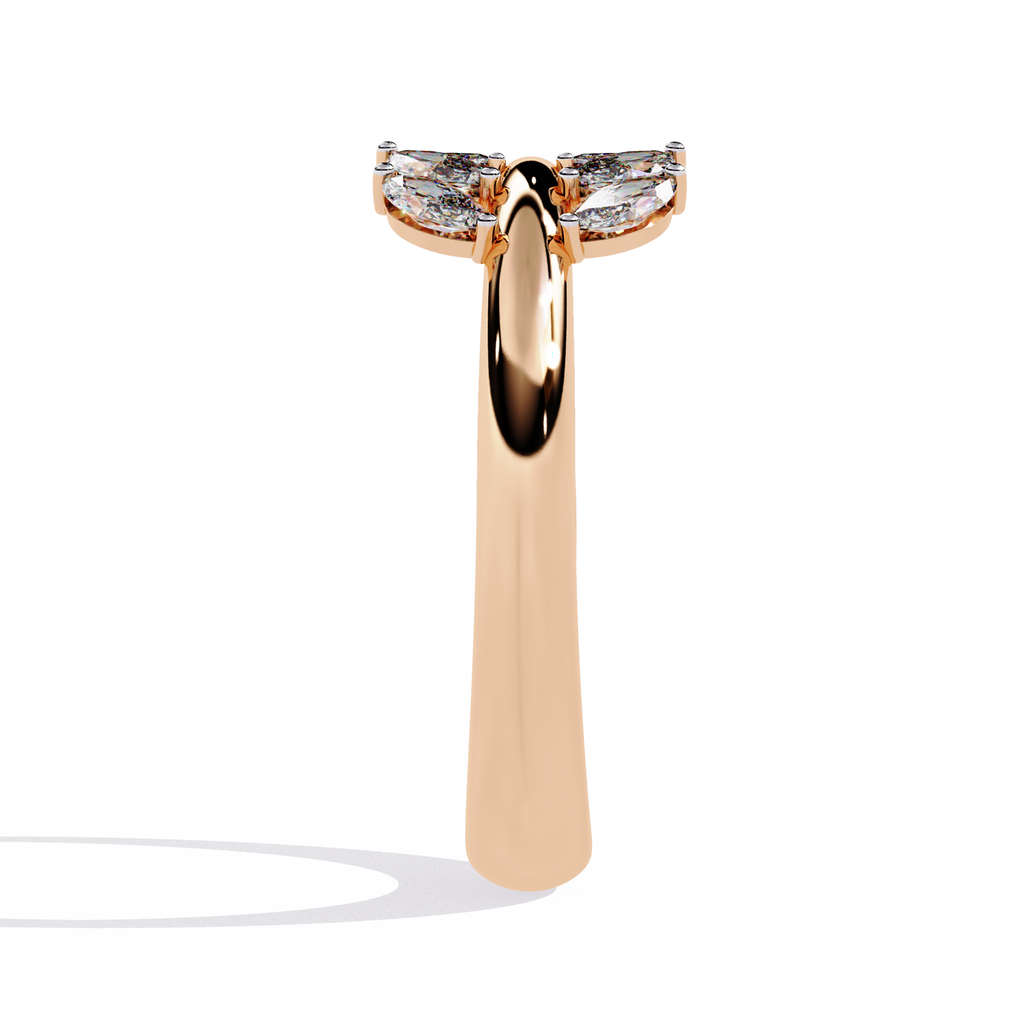 Marquise Diamond Leaf Vine Ring in Gold - 0.50 Ct Leaf Vine Motif