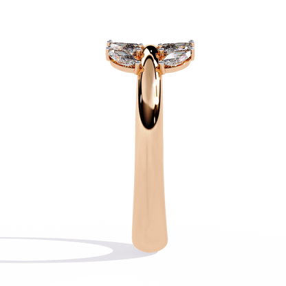 Marquise Diamond Leaf Vine Ring in Gold - 0.50 Ct Leaf Vine Motif