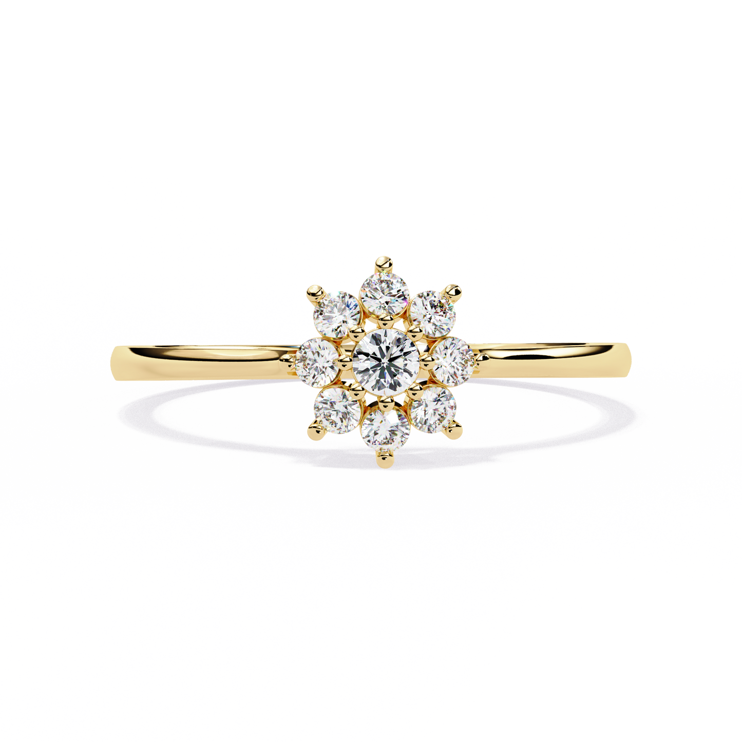 Enchanting Flower Cluster Diamond Ring in Gold -0.17 Ct