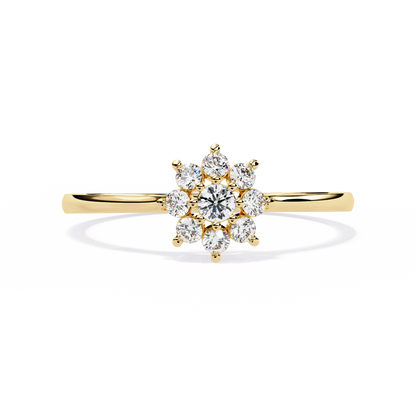 Enchanting Flower Cluster Diamond Ring in Gold -0.17 Ct