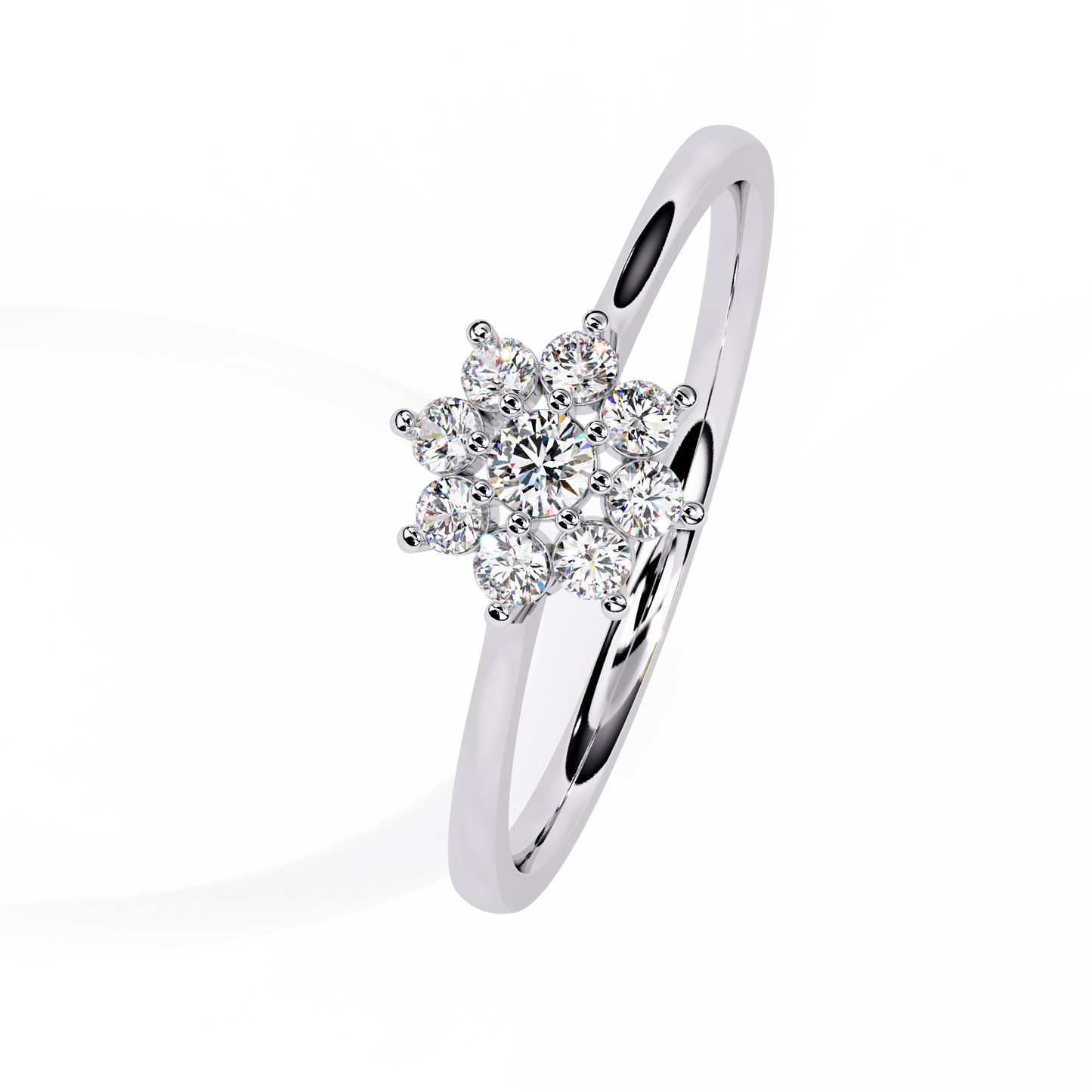 Enchanting Flower Cluster Diamond Ring in Gold -0.17 Ct