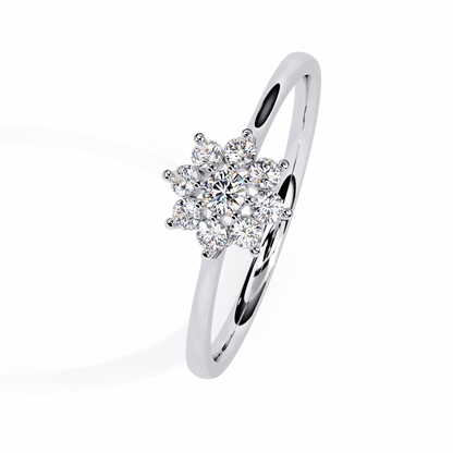 Enchanting Flower Cluster Diamond Ring in Gold -0.17 Ct