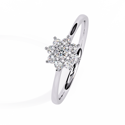 Enchanting Flower Cluster Diamond Ring in Gold -0.17 Ct
