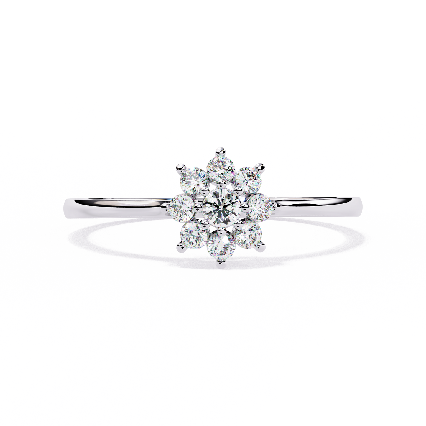 Enchanting Flower Cluster Diamond Ring in Gold -0.17 Ct
