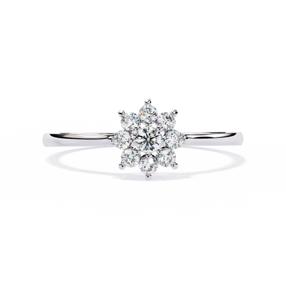 Enchanting Flower Cluster Diamond Ring in Gold -0.17 Ct