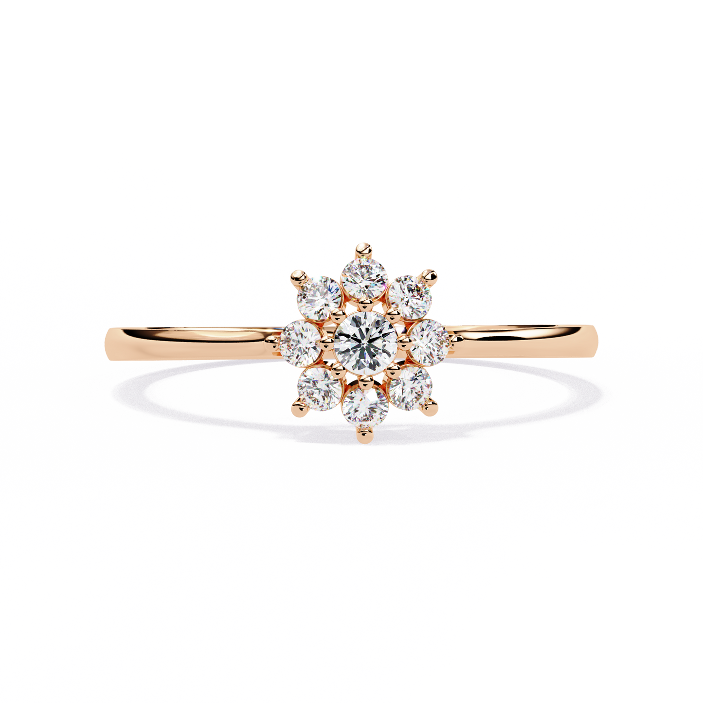 Enchanting Flower Cluster Diamond Ring in Gold -0.17 Ct