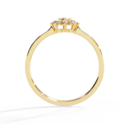 Enchanting Flower Cluster Diamond Ring in Gold -0.17 Ct