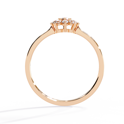 Enchanting Flower Cluster Diamond Ring in Gold -0.17 Ct