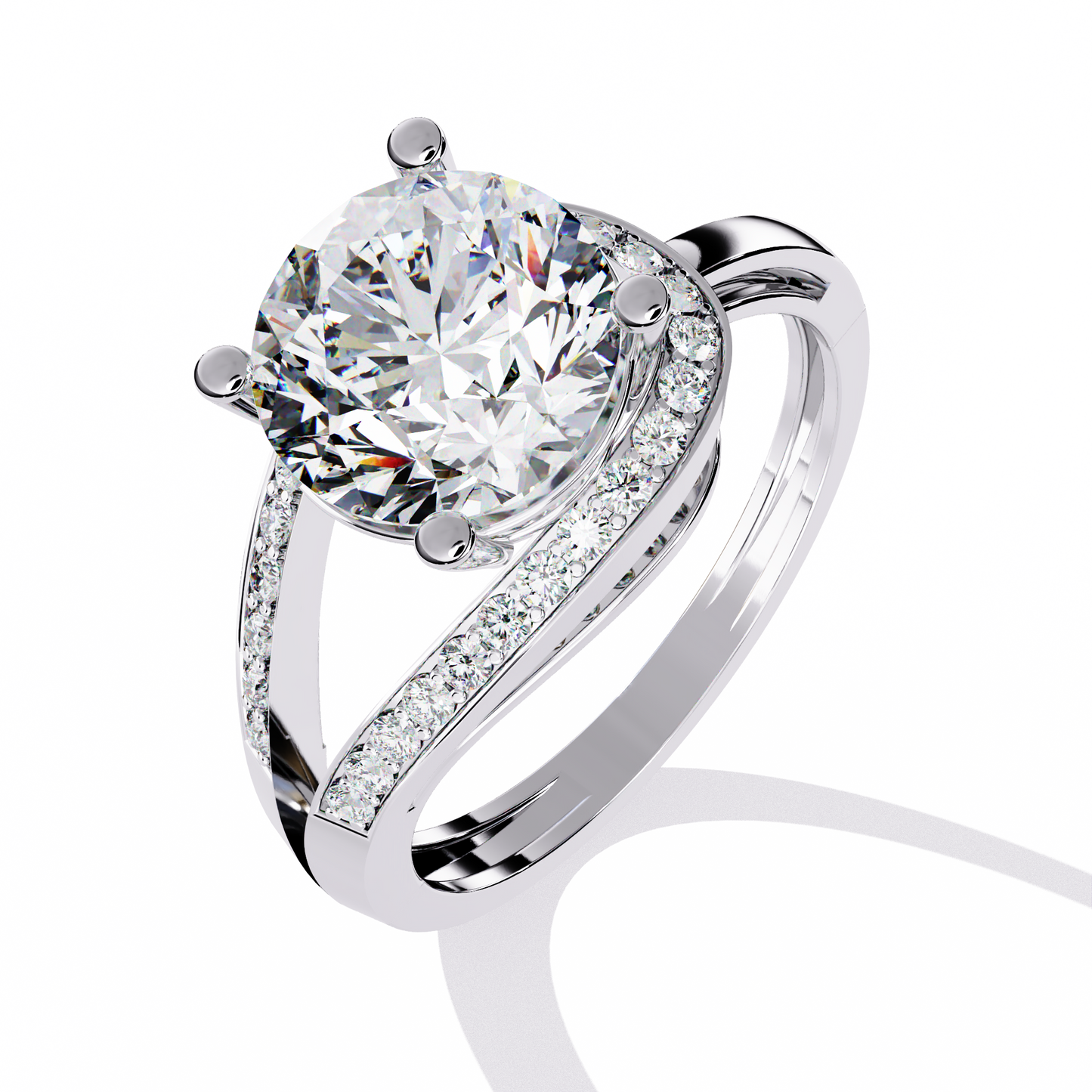 The "Eternal Sparkle" Diamond Solitaire Ring in Gold - 2.96 Ct Classic & Formal