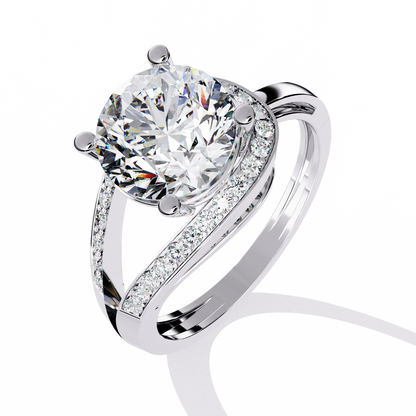 The "Eternal Sparkle" Diamond Solitaire Ring in Gold - 2.96 Ct Classic & Formal