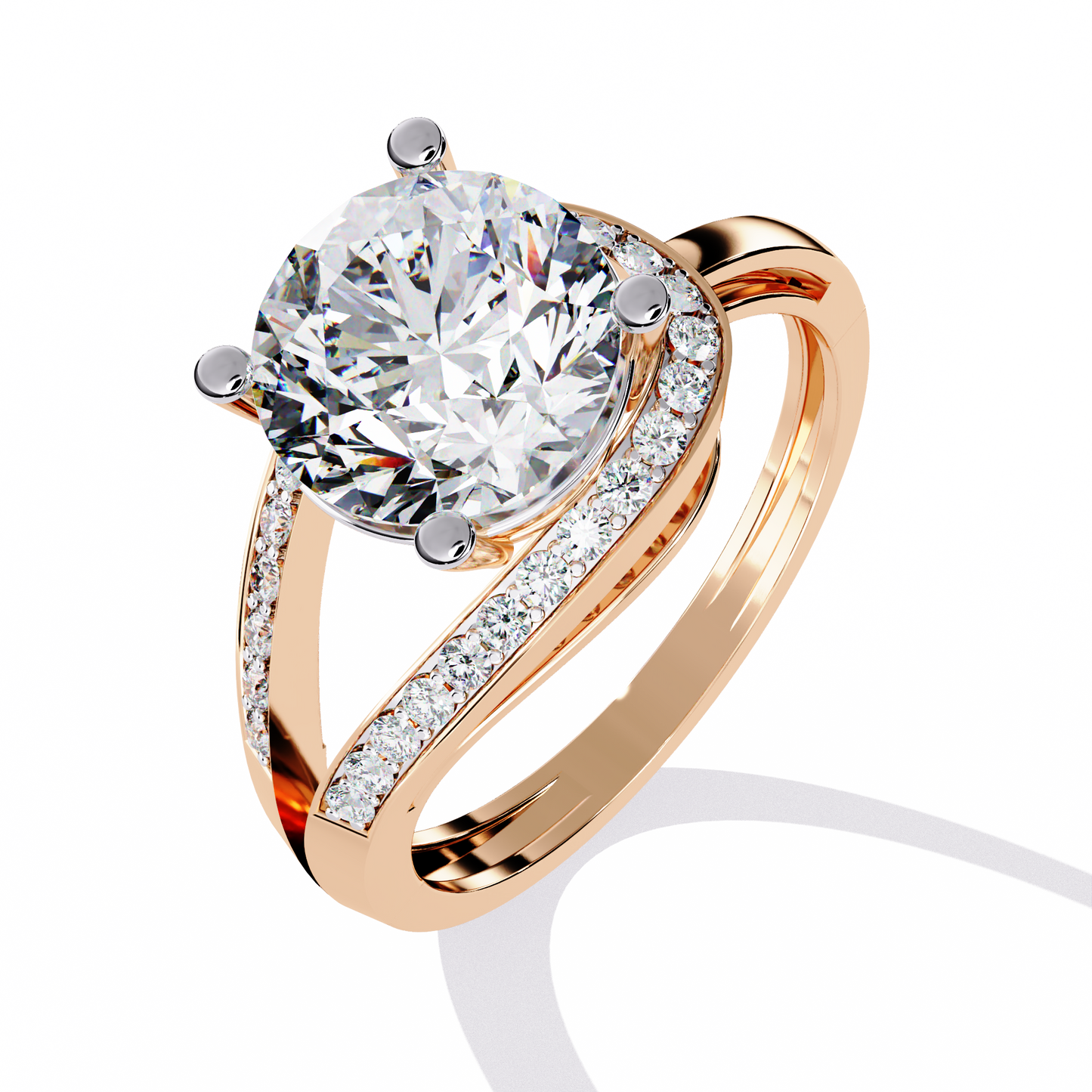 The "Eternal Sparkle" Diamond Solitaire Ring in Gold - 2.96 Ct Classic & Formal