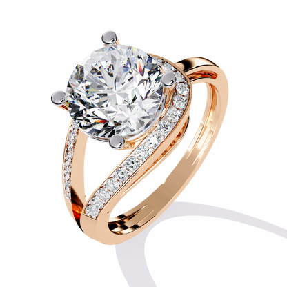 The "Eternal Sparkle" Diamond Solitaire Ring in Gold - 2.96 Ct Classic & Formal